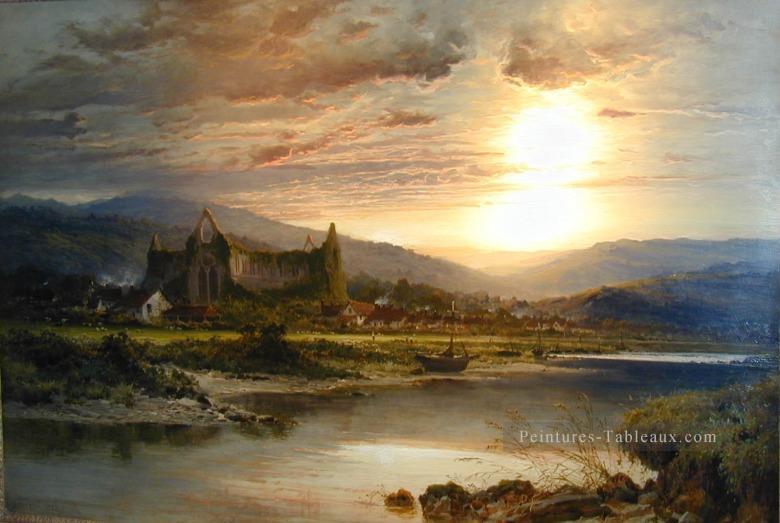 Tintern Abbey paysage Benjamin Williams Leader stream Peintures à l'huile